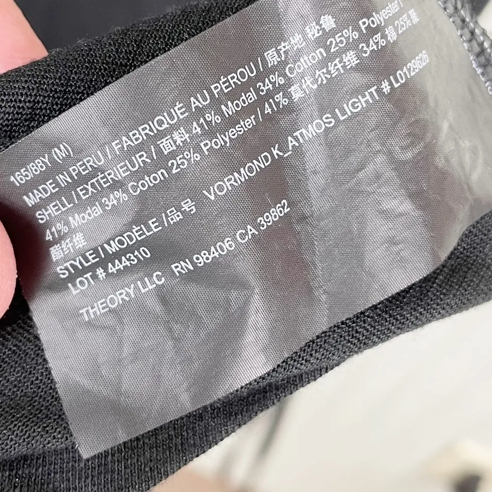 Theory Vormond K Atmos Light Dress Black Tie Waist Lagenlook Short Sleeve Medium - Image 9