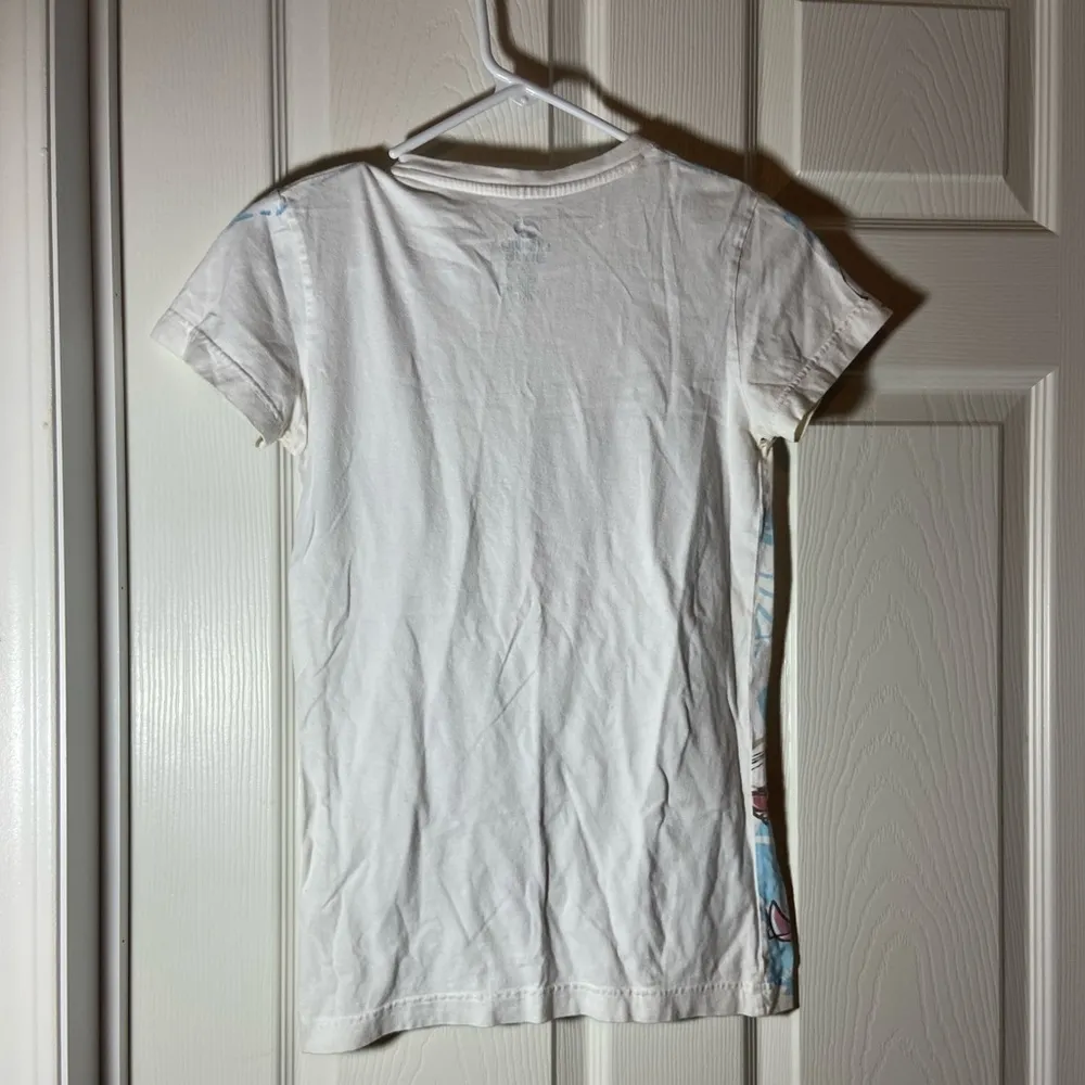 Floral Skull Graphic Print Short Sleeve Cropped T Shirt white med - Image 6