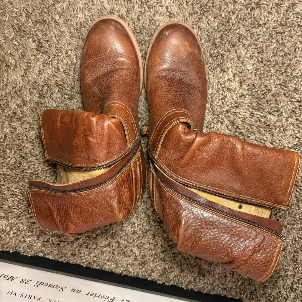 Brown Leather Sofft Slouch Boots | 7.5M Size undefined - Image 4