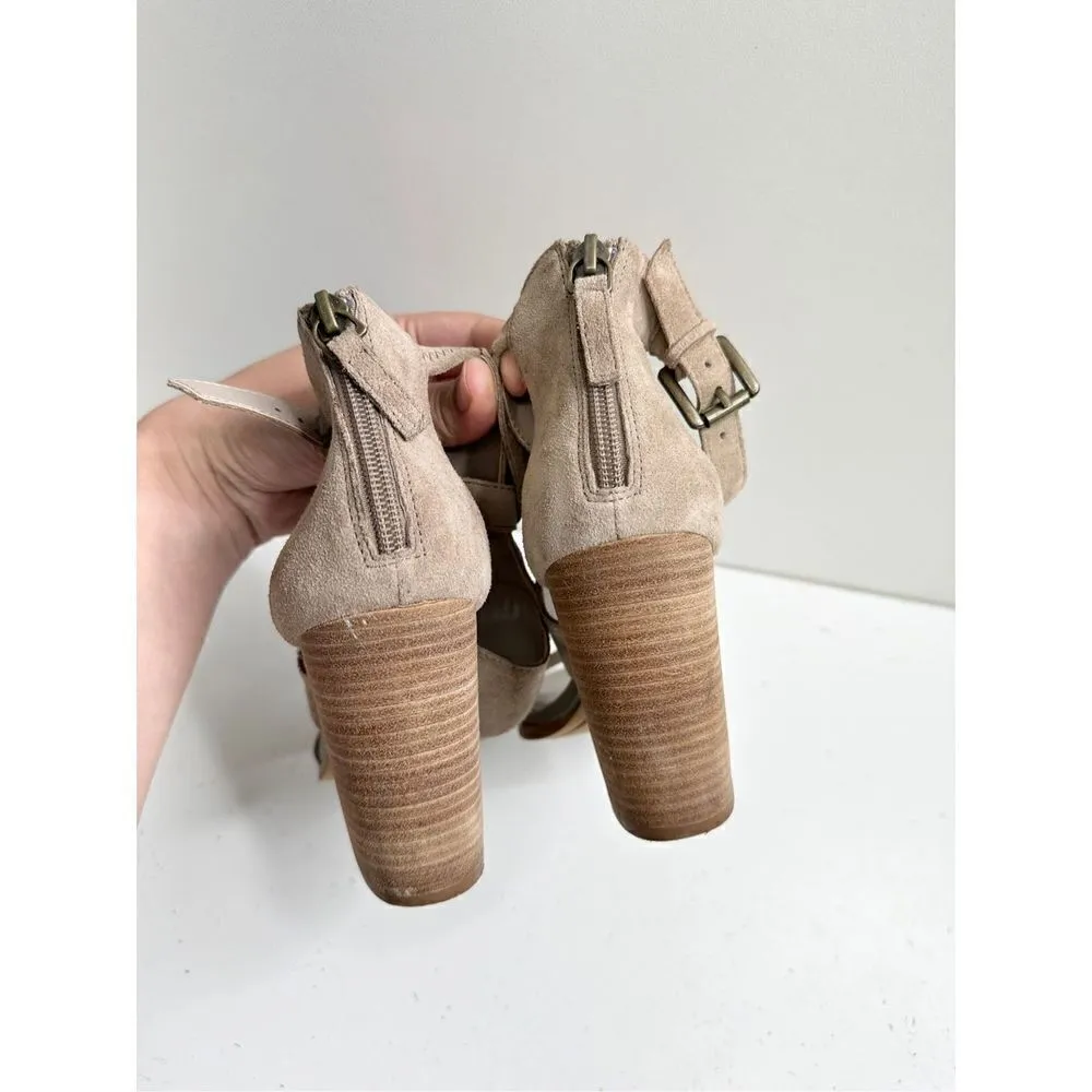 Indigo Nordstrom Sandals Womens Size 5.5 Tan Hinge Cora Block Heel Ankle Strap - Image 6
