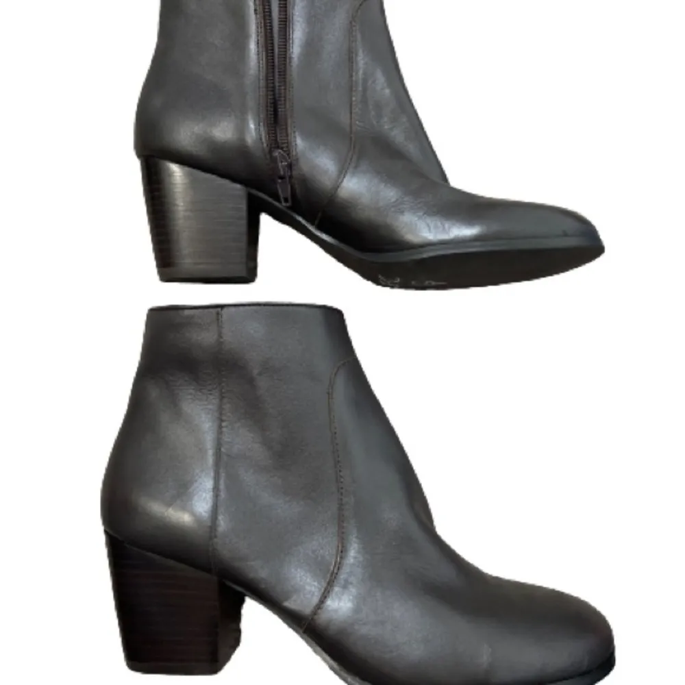 J Jill Womens Size 8 Dark Brown Leather Zip Fashion Ankle Boots - Image 4