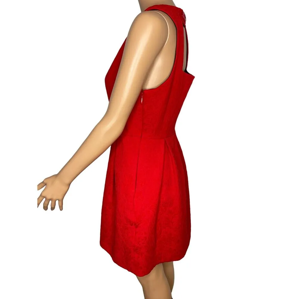 Moulinette Soeurs Anthropologie Red Dress size 6 Fit and Flare sleeveless - Image 6