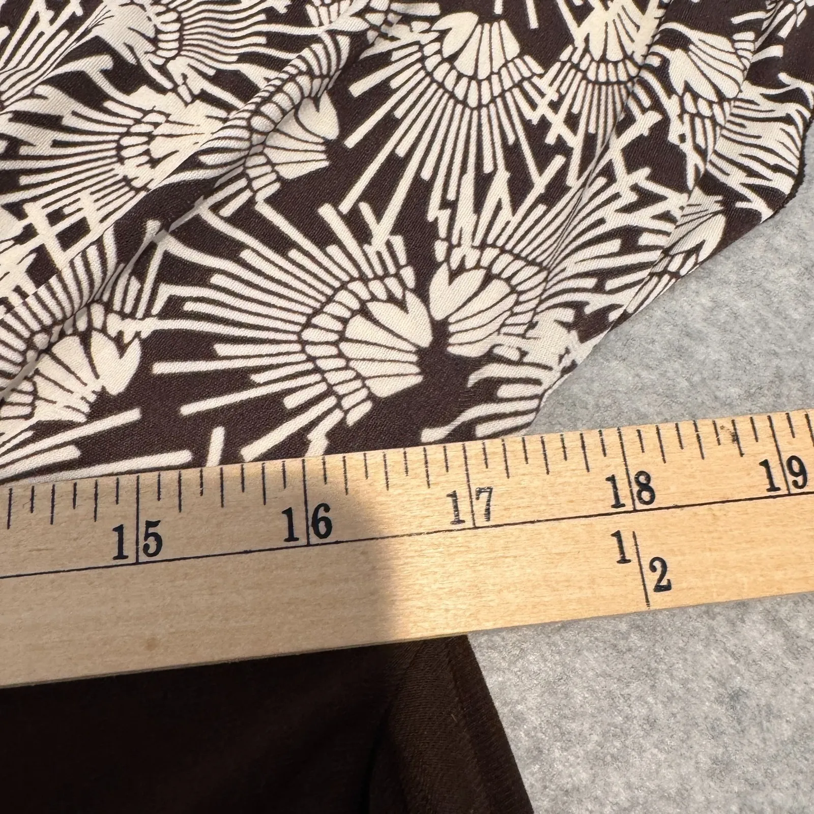 Vintage Y2K Forever 21 Babydoll Dress Womens Large Brown White Geometric Fairy - Image 11