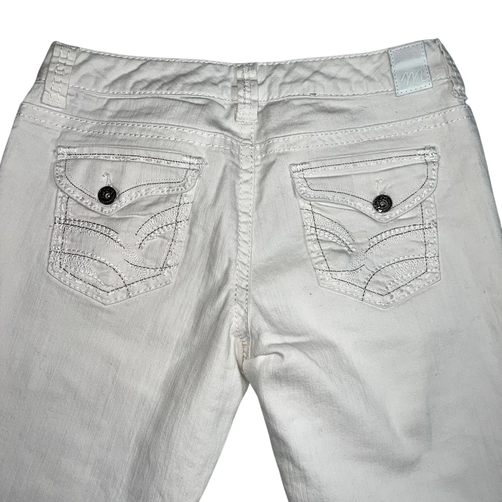 Maurices Womens Capri Denim Jeans Pants Straight Leg White Size 7 8 - Image 6