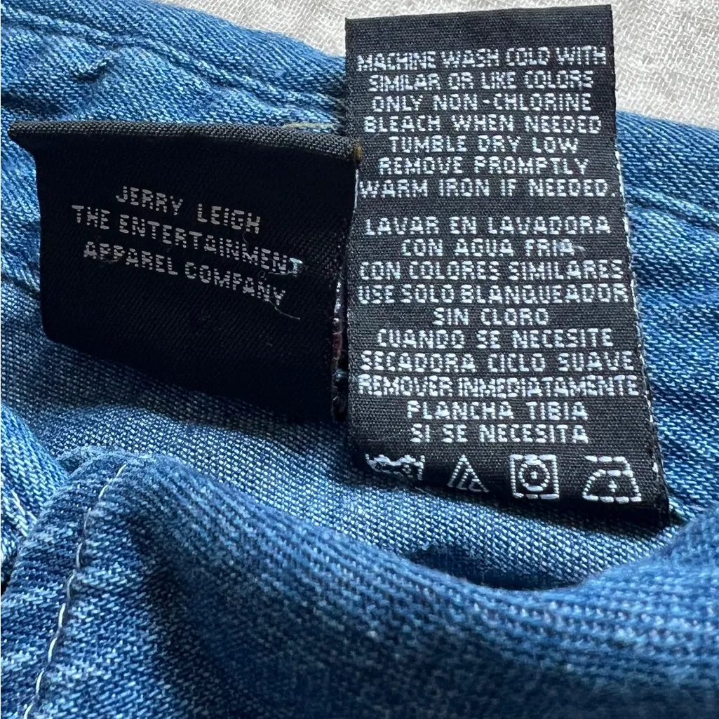 Vintage Mickey Unlimited Jerry Leigh Large Sleeveless Denim Chambray Disney Top‎ - Image 8