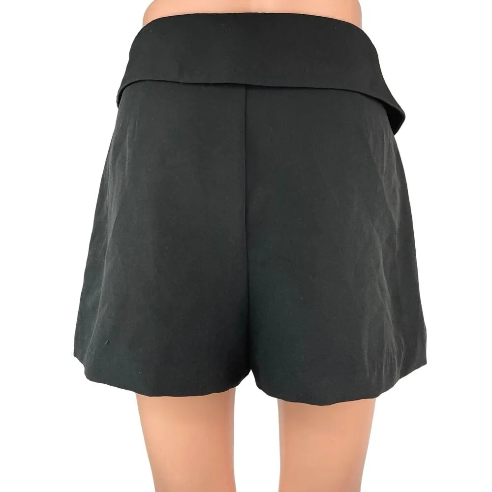 Zara Women's Black High Waisted Casual Buckle Zip Mini Shorts Skort Skirt Size S - Image 3