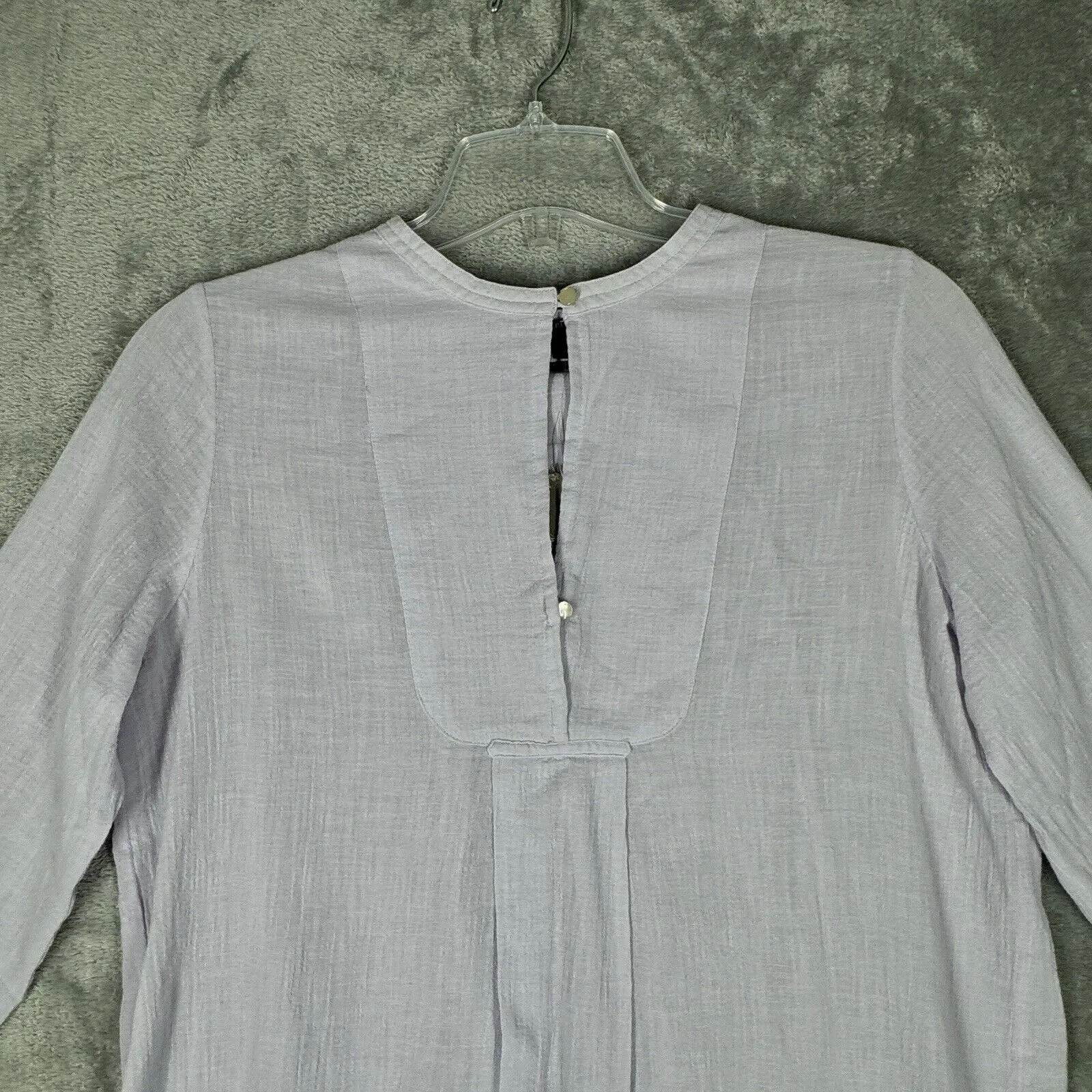 J Crew Shirt Womens Small Purple Tunic Cotton‎ Preppy Essential Basic Minimalist - Image 4