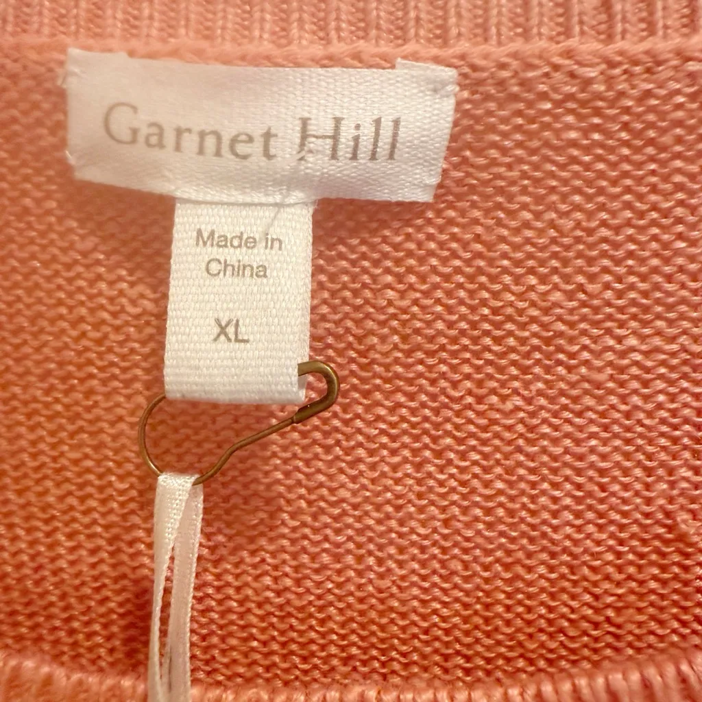 GARNET HILL Haiku Linen Sweater NWT size XL Knit Tee 100% Linen - Image 4