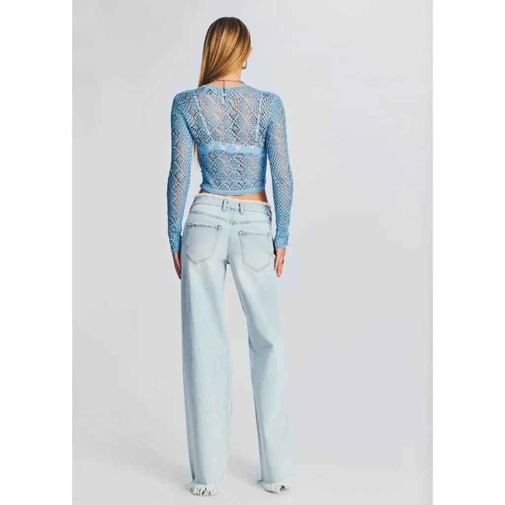 SER.O.YA Parley Crochet Top in Sky Blue XS - Image 12