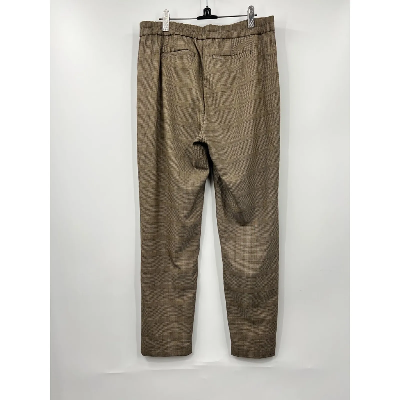 J. Jill Chino Pants Brown Houndstooth Mid Rise Drawstring Stretch Tweed S Tall Size L - Image 2