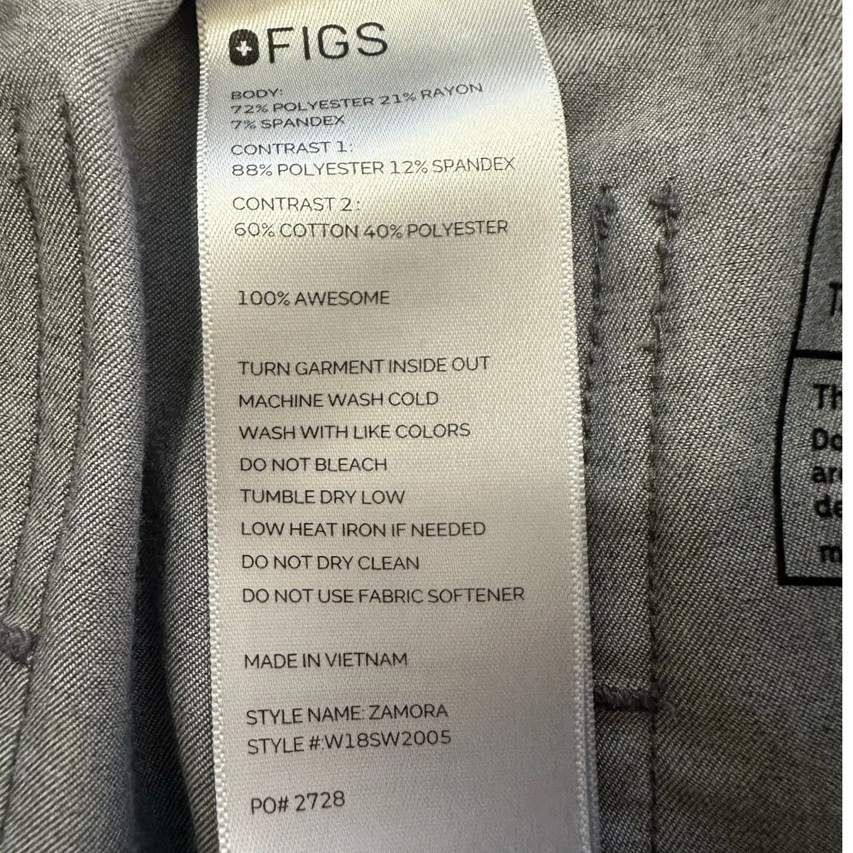 Figs Gray Graphite Zamora Jogger Scrub Pants Size Small - Image 3