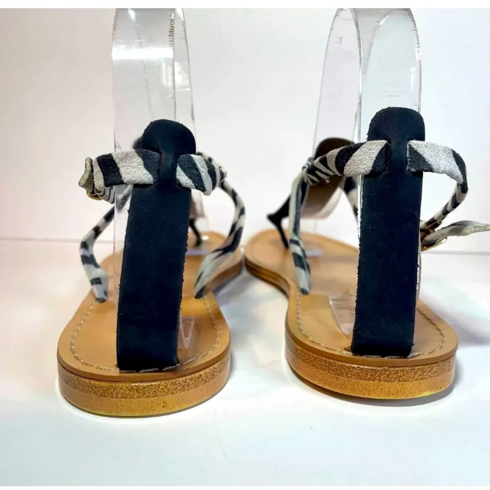 Niccolo Vacari Women’s Leather Thong Flat Ankle Strap Sandals Size 9 - Image 3