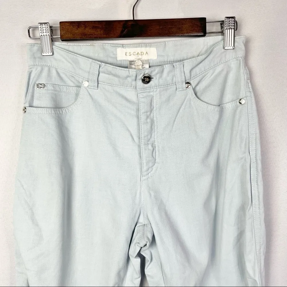 Escada Light Blue Y2K High Rise Straight Leg Jeans 4 - Image 3