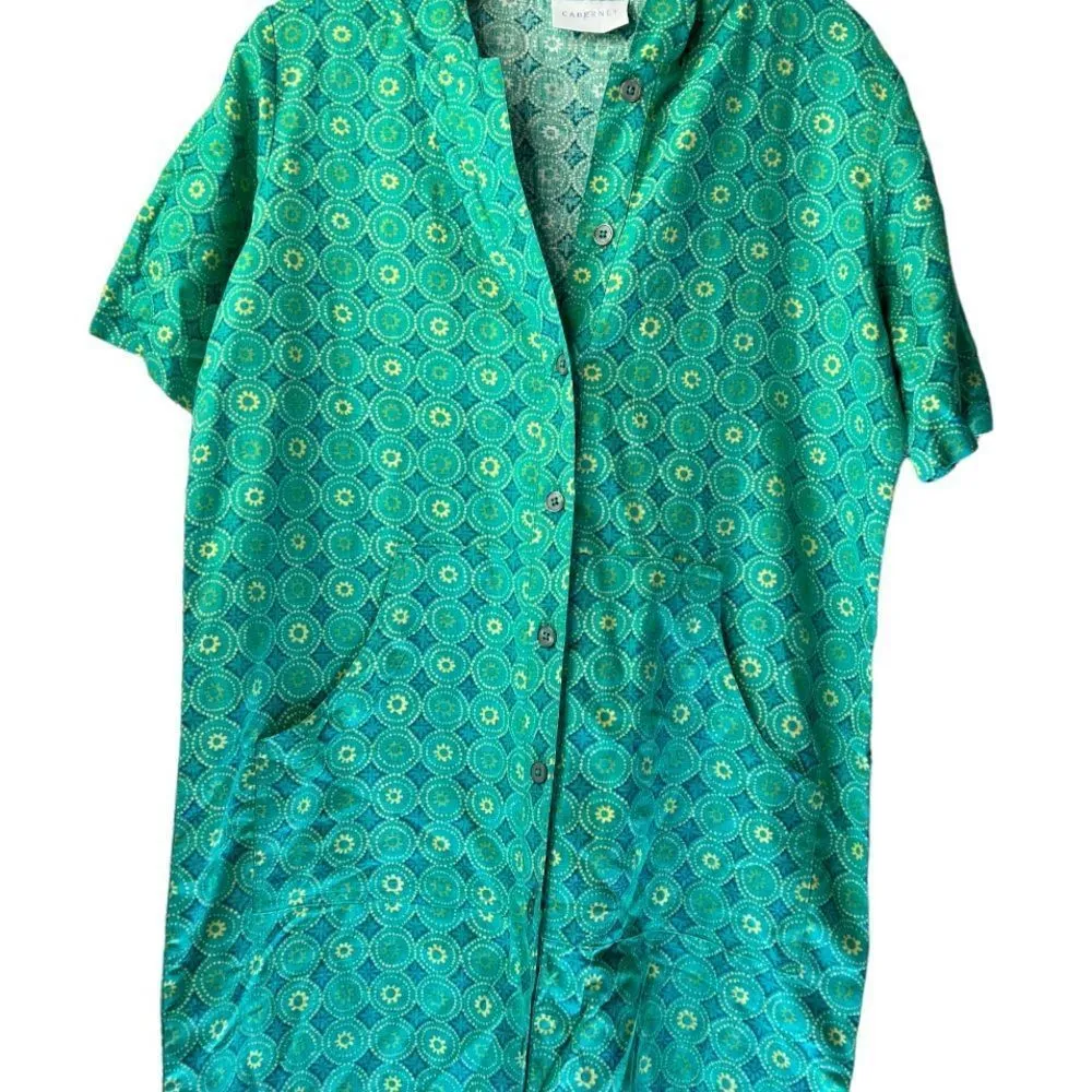 Cabernet Linen Blend Hoody Dress‎ nwt Green Size L - Image 2