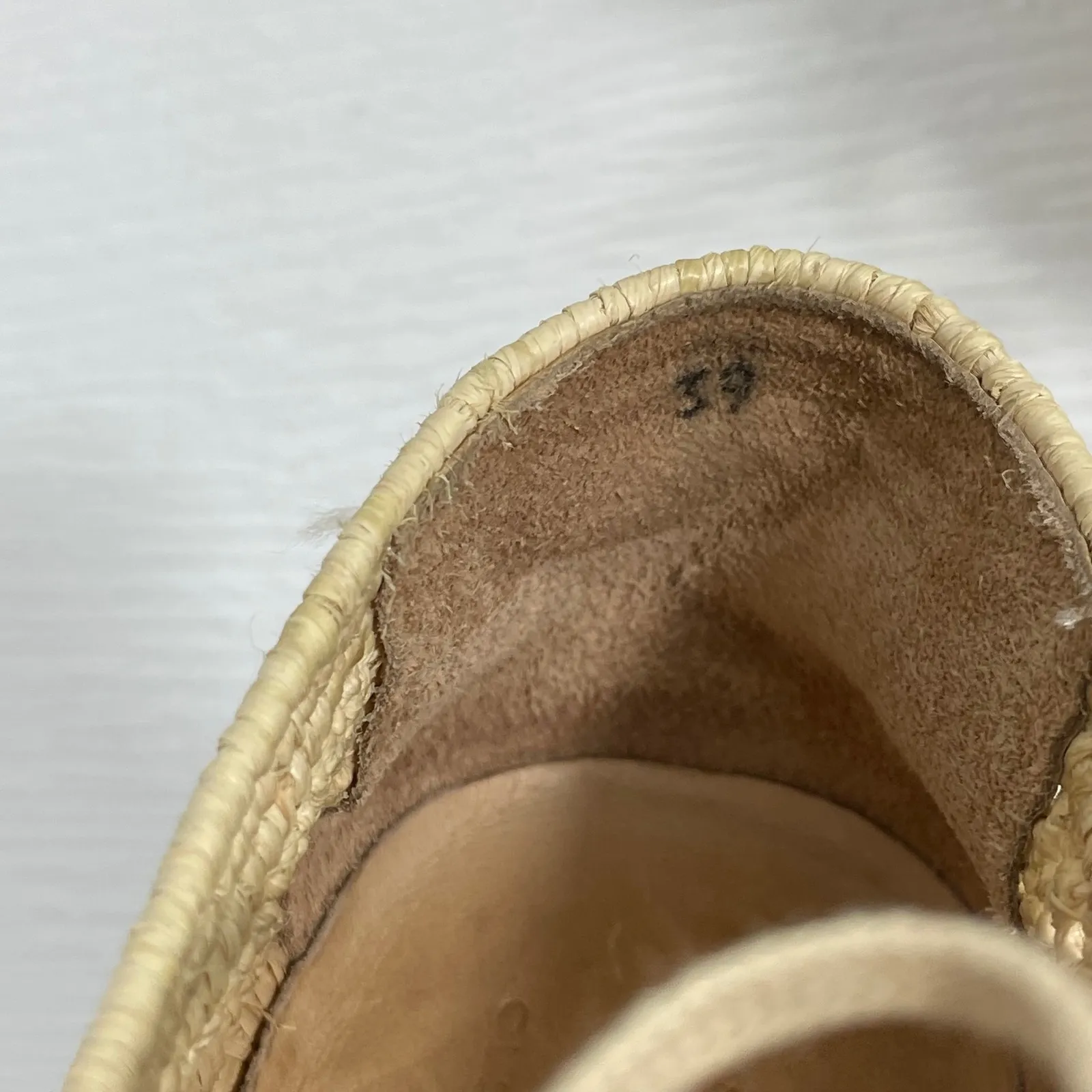 Gabriela Hearst x Clergerie Harold Brogue Raffia Wedge Oxford Shoes Size 39 Tan - Image 12