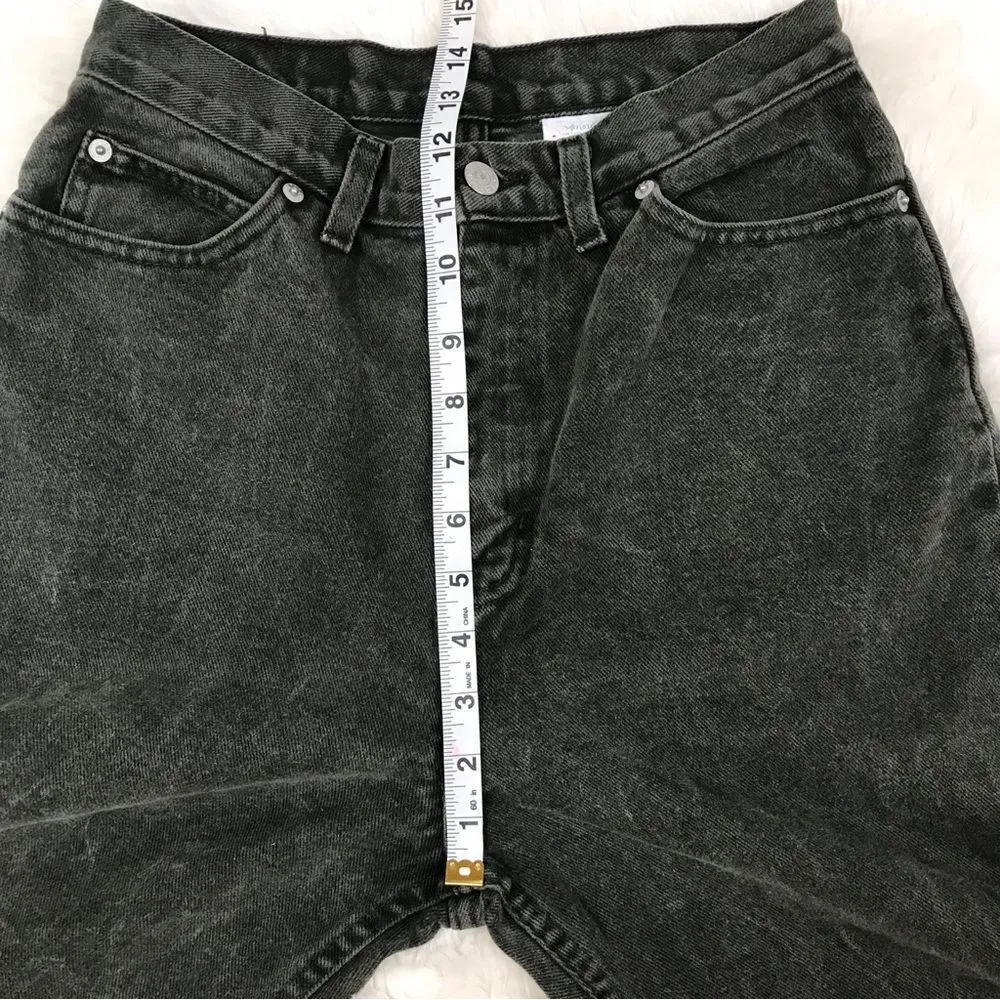 VINTAGE‎ Faded Glory High Rise Jeans Tapered Leg Stonewashed Dark Green Size 10 - Image 7