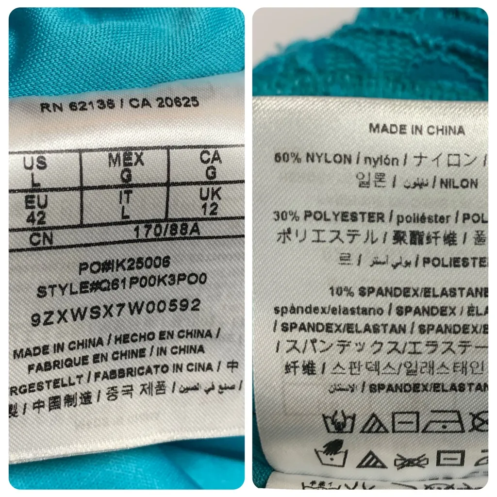 GUESS Teal Lace Cap Sleeve V-Neck Top - Image 10