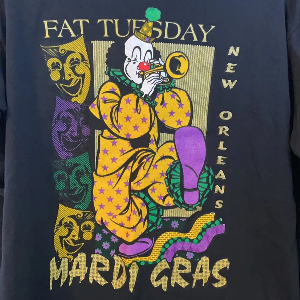Vintage Mardi Gras Shirt Black - Image 2