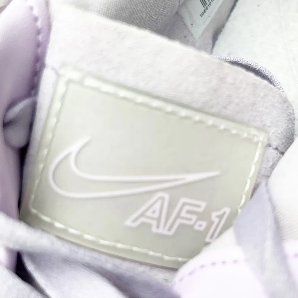 NIKE Air Force 1 Low Tops Lilac Purple Suede Sneakers, Size 8.5 - Image 9