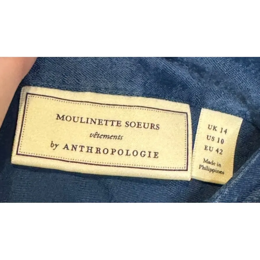 Anthropologie Moulinette Soeurs Women Skirt Y2K Midi Floral Embossed Size 10 NWT - Image 5