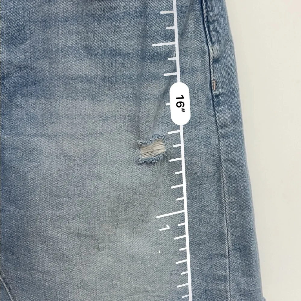 Denim Light Wash Distressed Mini Skirt size 6 - Image 8