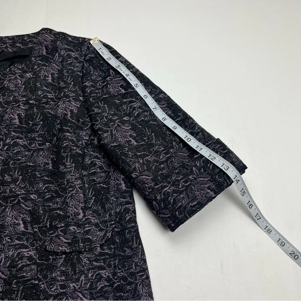 Ali Miles Black Metallic Purple Jacket‎ Womens Size Small Office Preppy Mature - Image 10