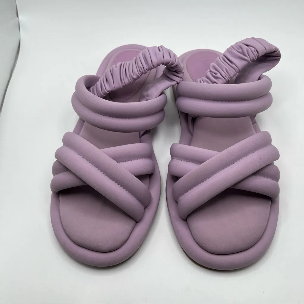 NWOB Larroudé Women's Joshua Flat Sandal in Lavender Lycra Flats Lavender size 6 - Image 3