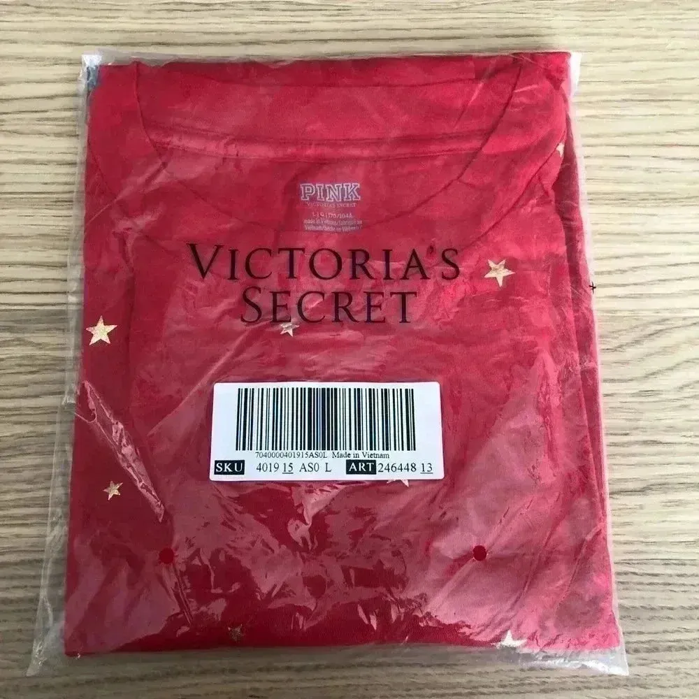 🆕PINK EVERYDAY LONG SLEEVE STARS CROPPED TEE L🆕 - Image 3