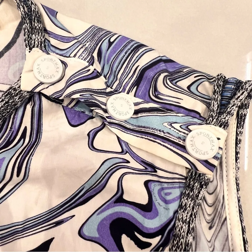 Sportmax by MaxMara Dotto Cotton Printed Top Women's Clothing Light Blue : 6 - Image 6