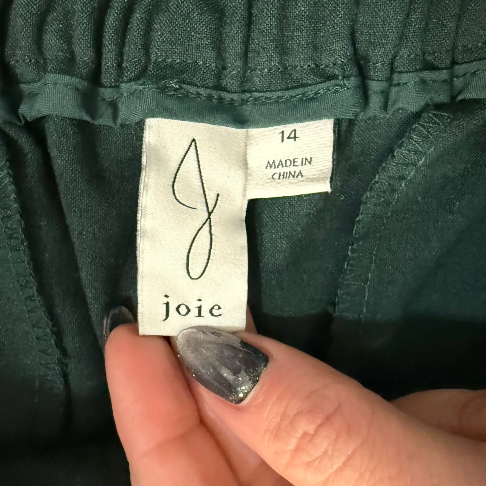 Joie Hunter Green High Waist Bootcut Straight Leg Slacks Pants Trousers size 14 - Image 2