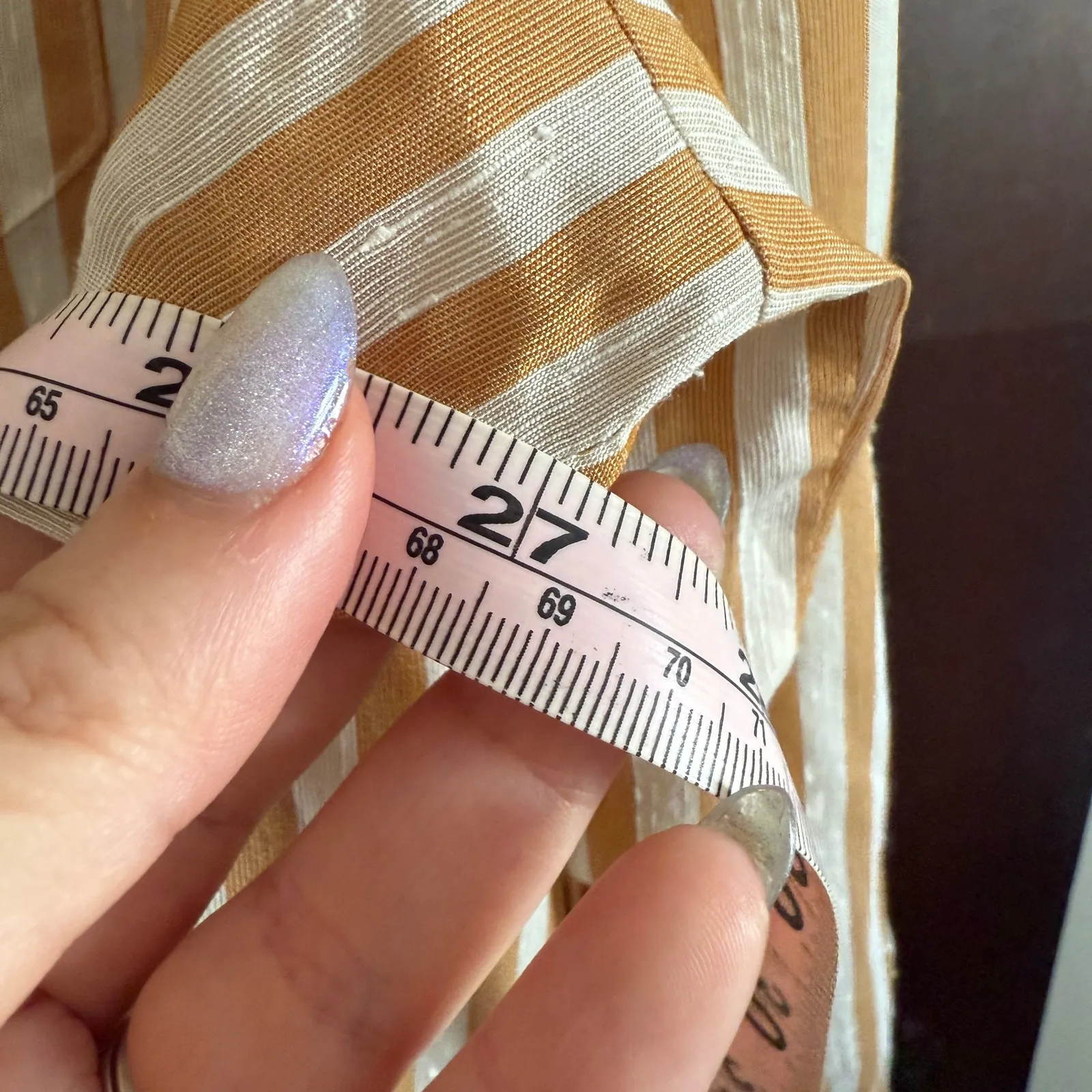 JENNI KAYNE | Boyfriend Shirt in Mustard Stripe | Size XXL - Image 7