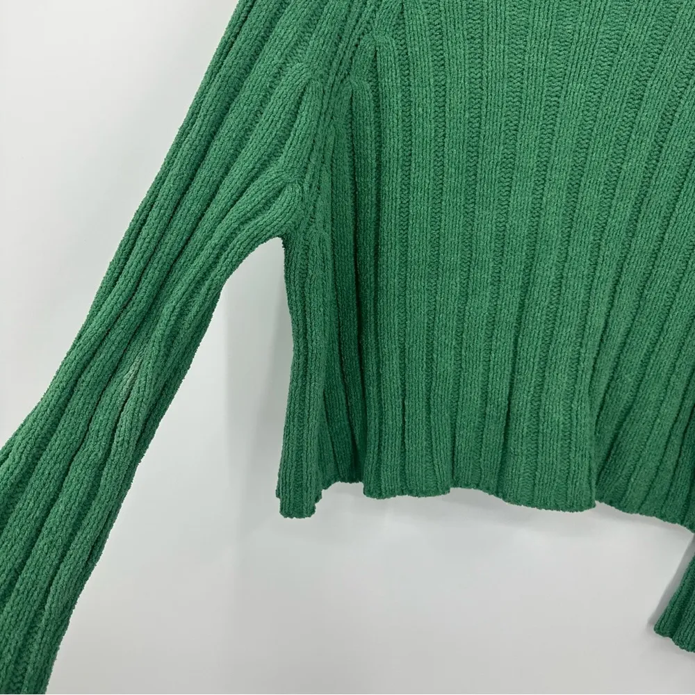 American Eagle Green Mock Neck Sweater Size Large Soft Cozy Boho Fall Girl - Image 4
