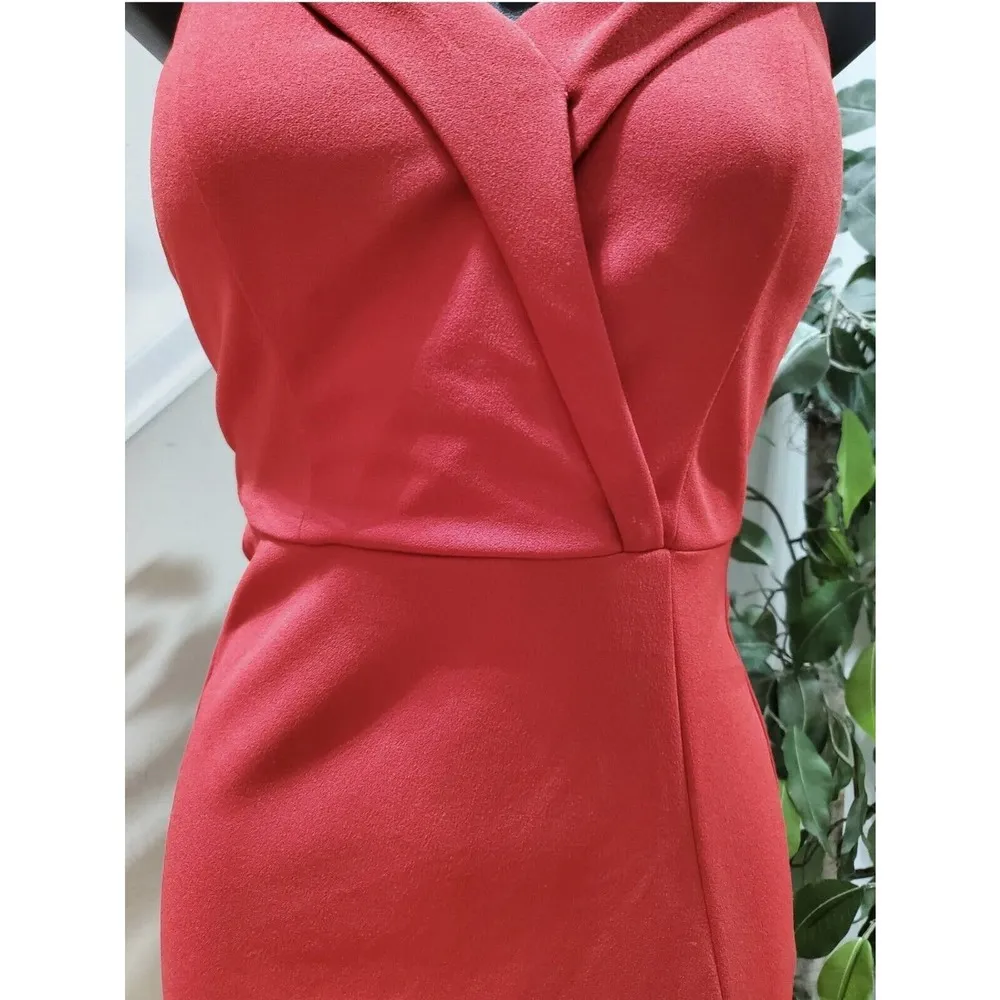 Speech Less Women's Red Polyester Sleeveless Knee Length Dress Size S - Image 2