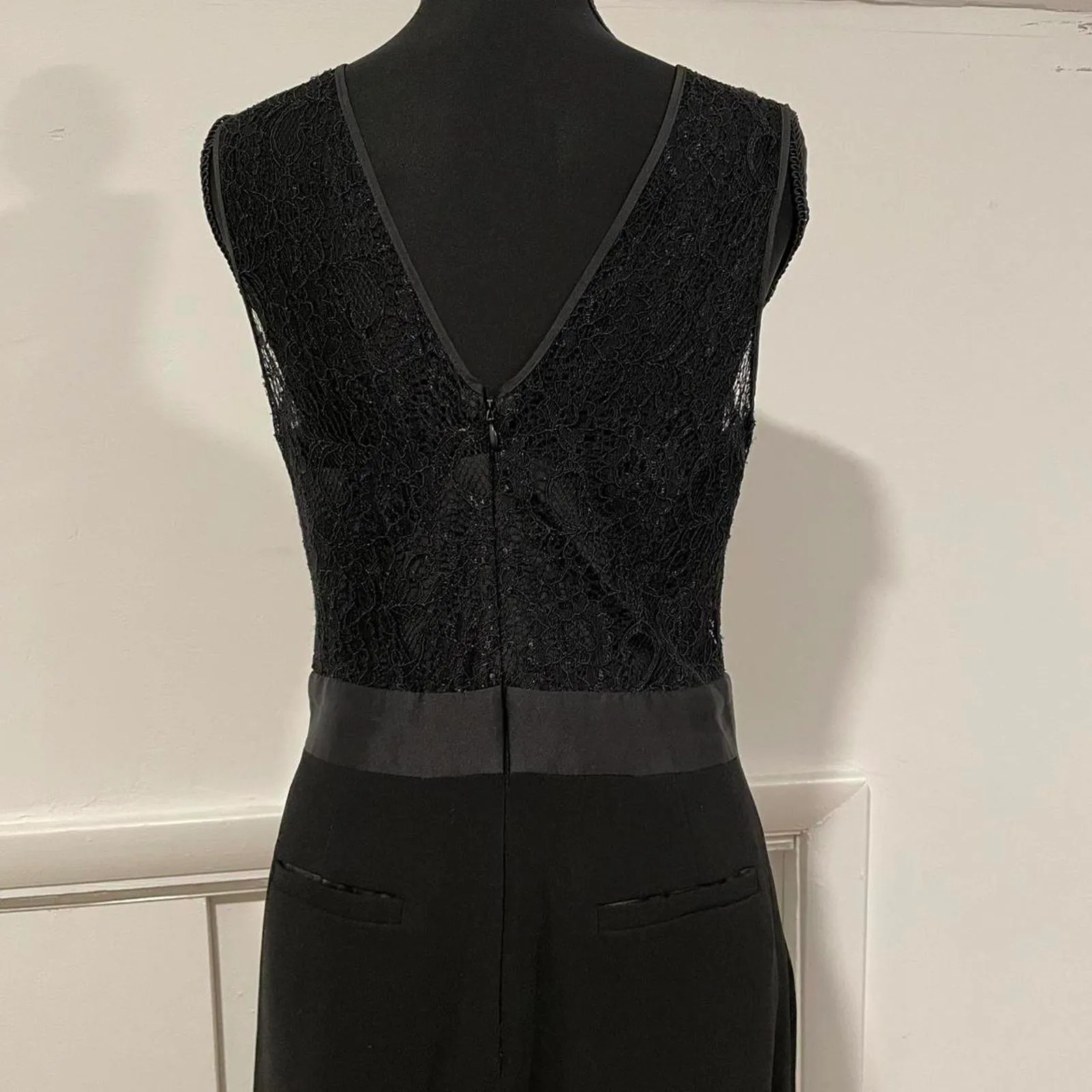 BCBGeneration  size 8 black jumpsuit with lace top. - Image 6