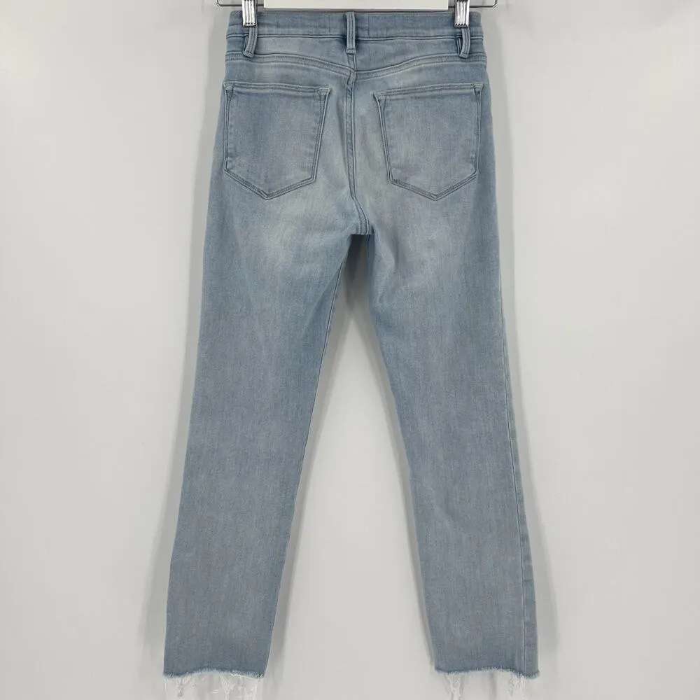 Frame Denim Le High Straight Swift Raw Hem Jeans Blue Light Wash Women’s Size 26 - Image 5