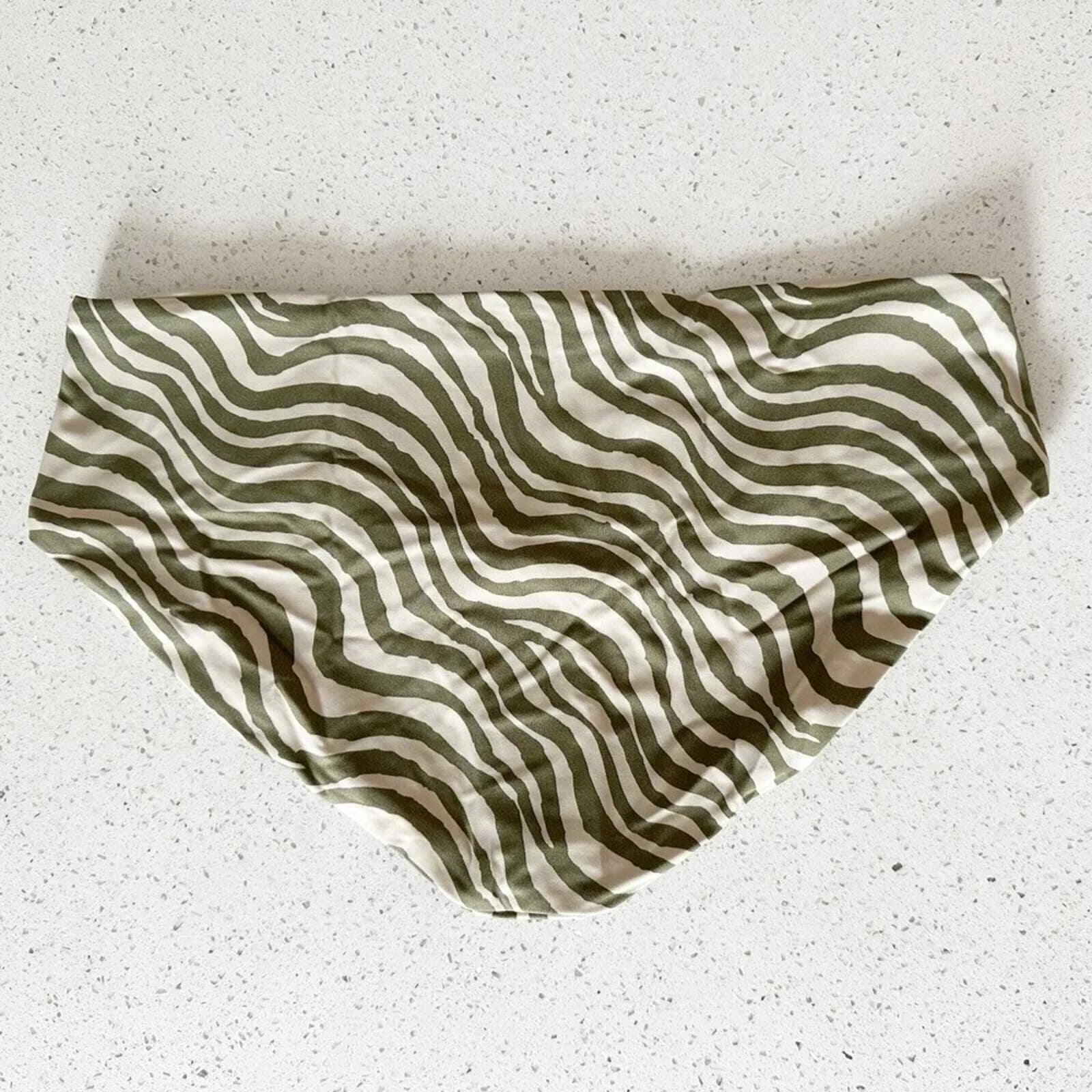 Andie Swim The Hipster Bikini Bottom Bias Stripe Olive Size Medium - Image 3