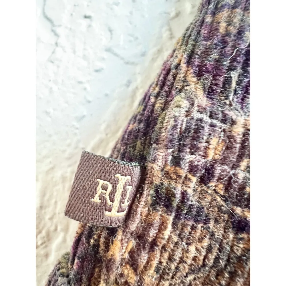 Lauren Ralph Lauren High Rise Paisley Print Straight Leg Pants Brown Women US 4 - Image 6