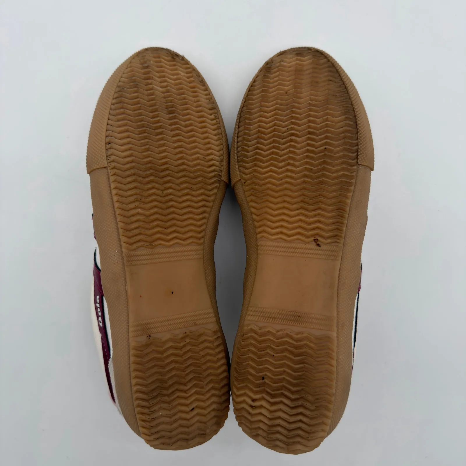 Gola Badminton Court Canvas Suede Off White Cerise Candy Retro Sneakers 8.5 Pink - Image 8