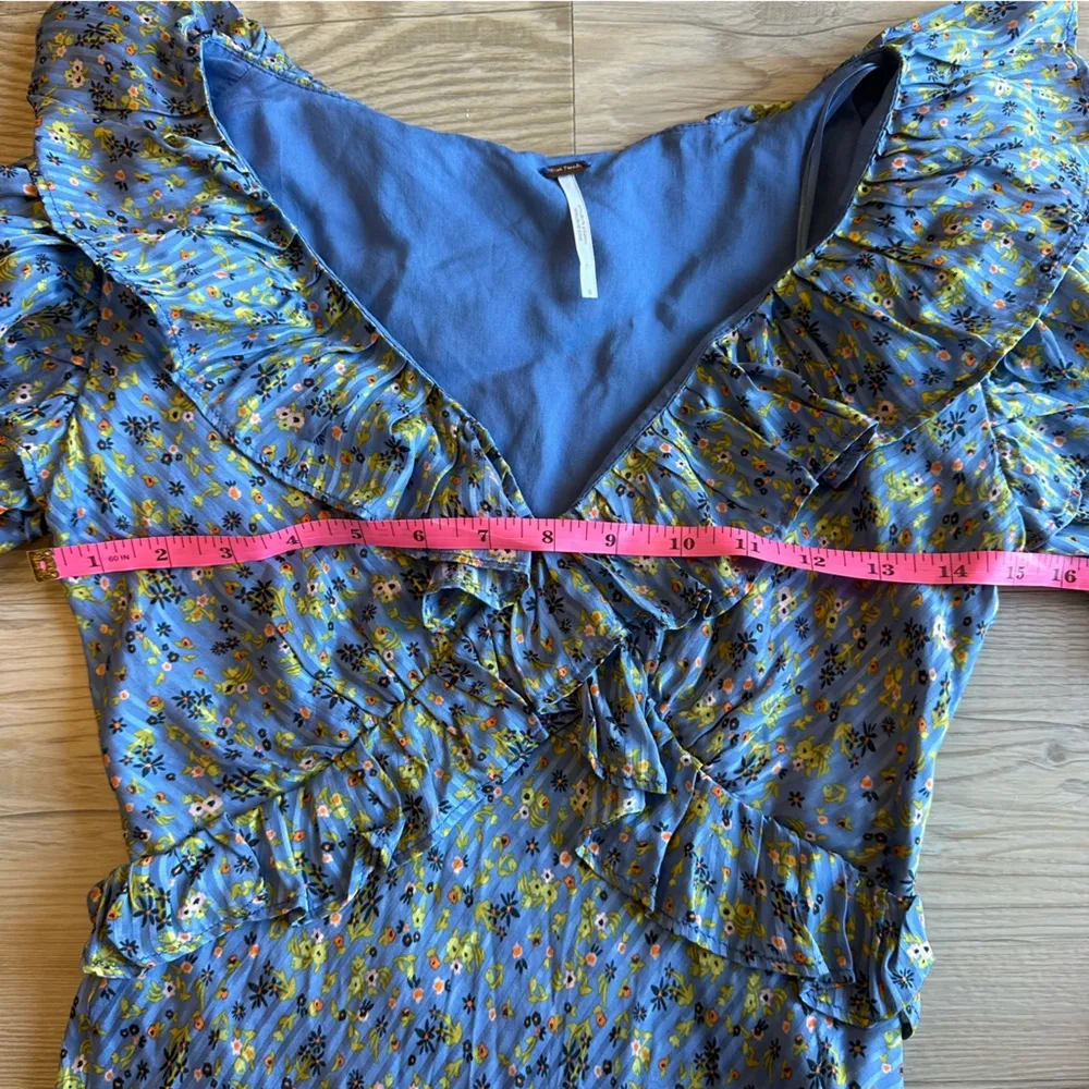 Free people Sweetest Thing Mini Dress in Midnight Cowboy size 0 long sleeve - Image 11