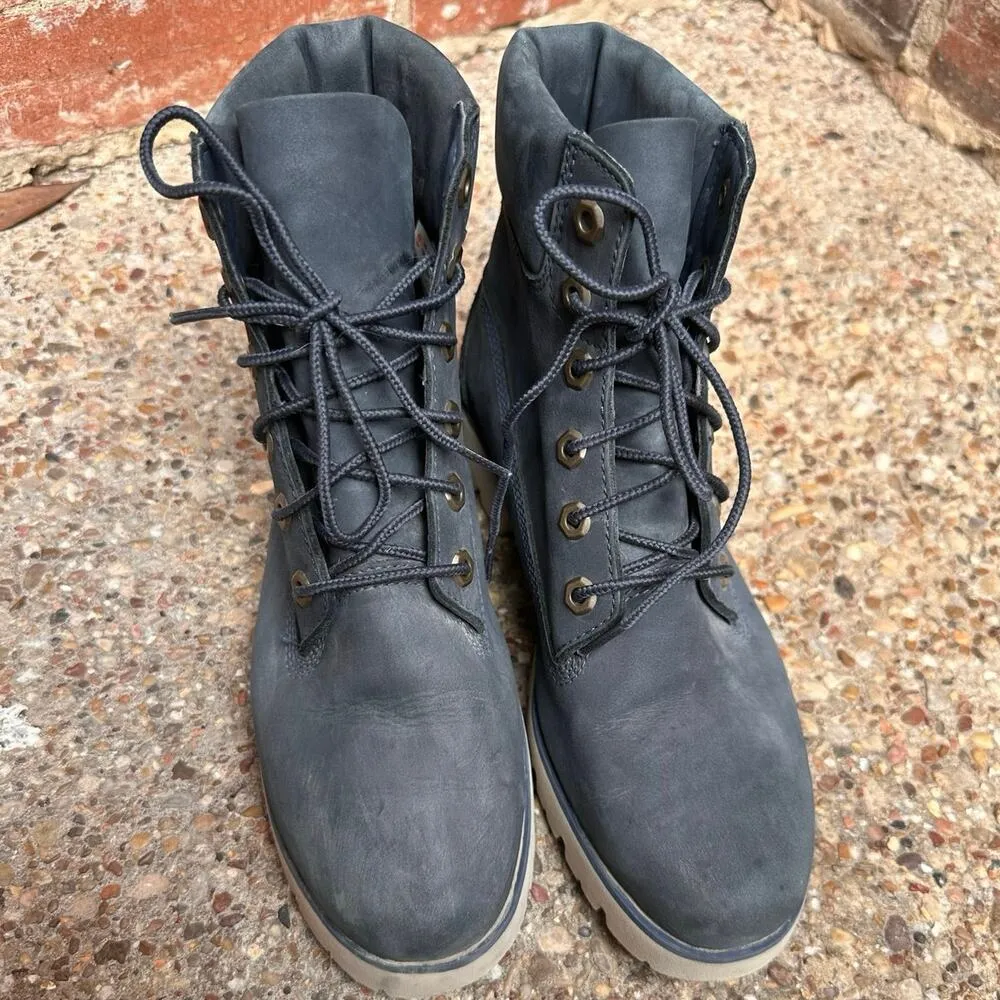 Timberland Women’s Waterproof blue Nubuck Boots – Size 7.5W (EU 38.5) - Image 3