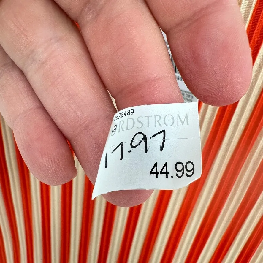 Topshop Boatneck Striped Sleeveless Top Orange and Beige Women's Size S NWT - Image 4