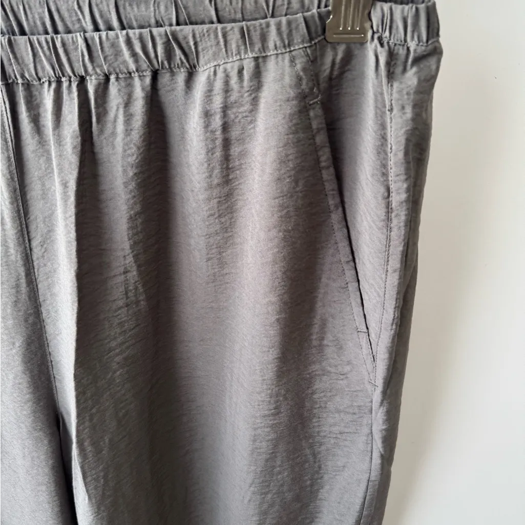 John Mark Wide Leg Lounge Pants Viscose Blend Elastic Waist Gray Size 6 - Image 5