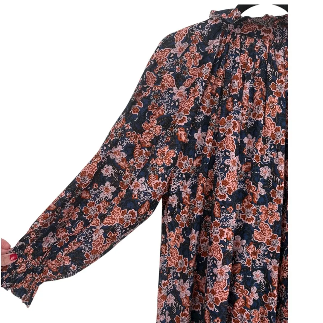 Anthropologie Sundry Boho Floral‎ Print Long Sleeve Tiered Mini Dress Size Small - Image 13