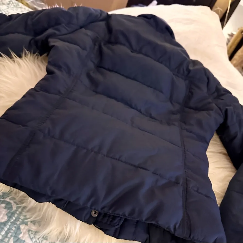 Navy Abercrombie Mini Puffer Jacket Sz Small - Image 5