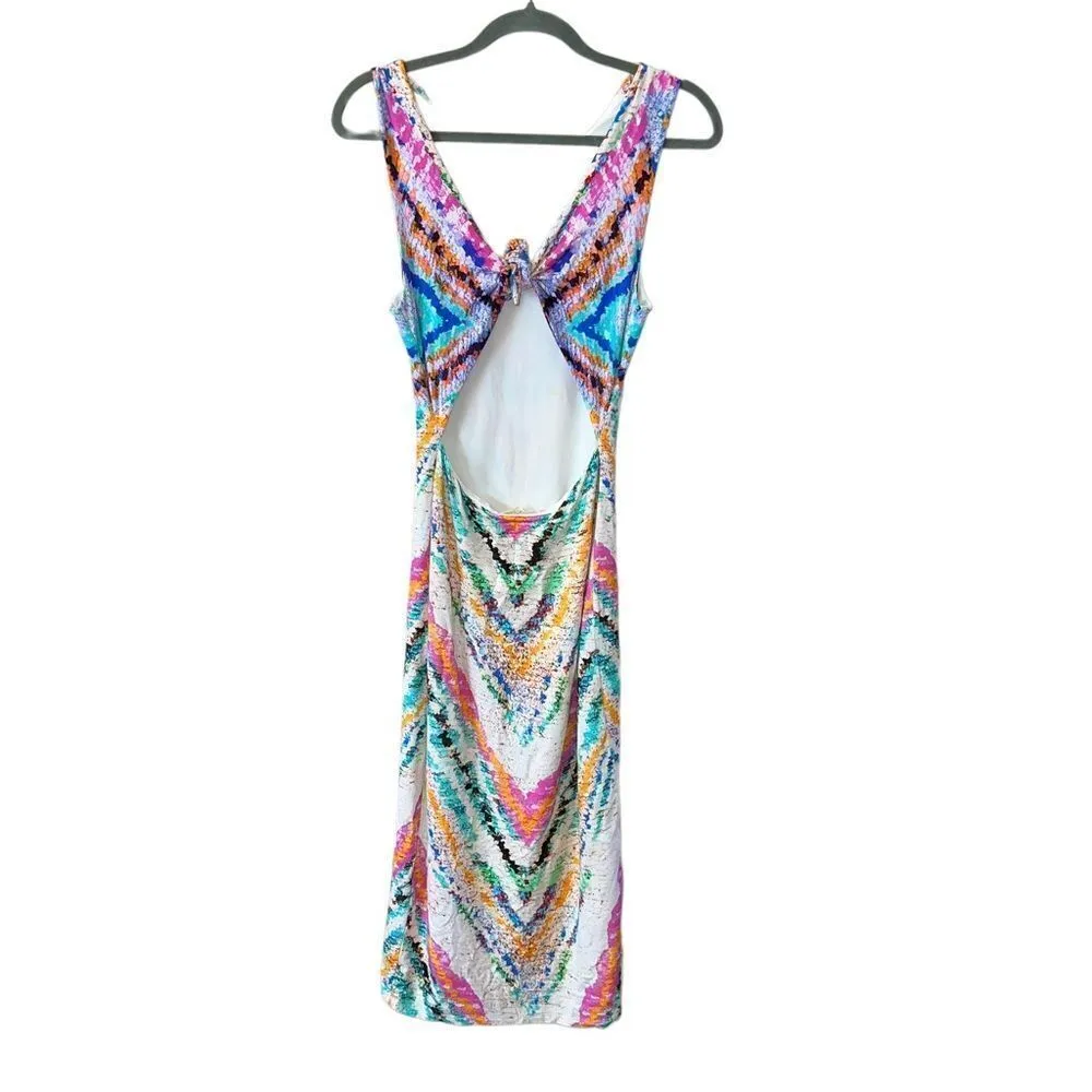 Mara Hoffman Rainbow Beachy Tie Back Midi Dress Size Small - Image 6