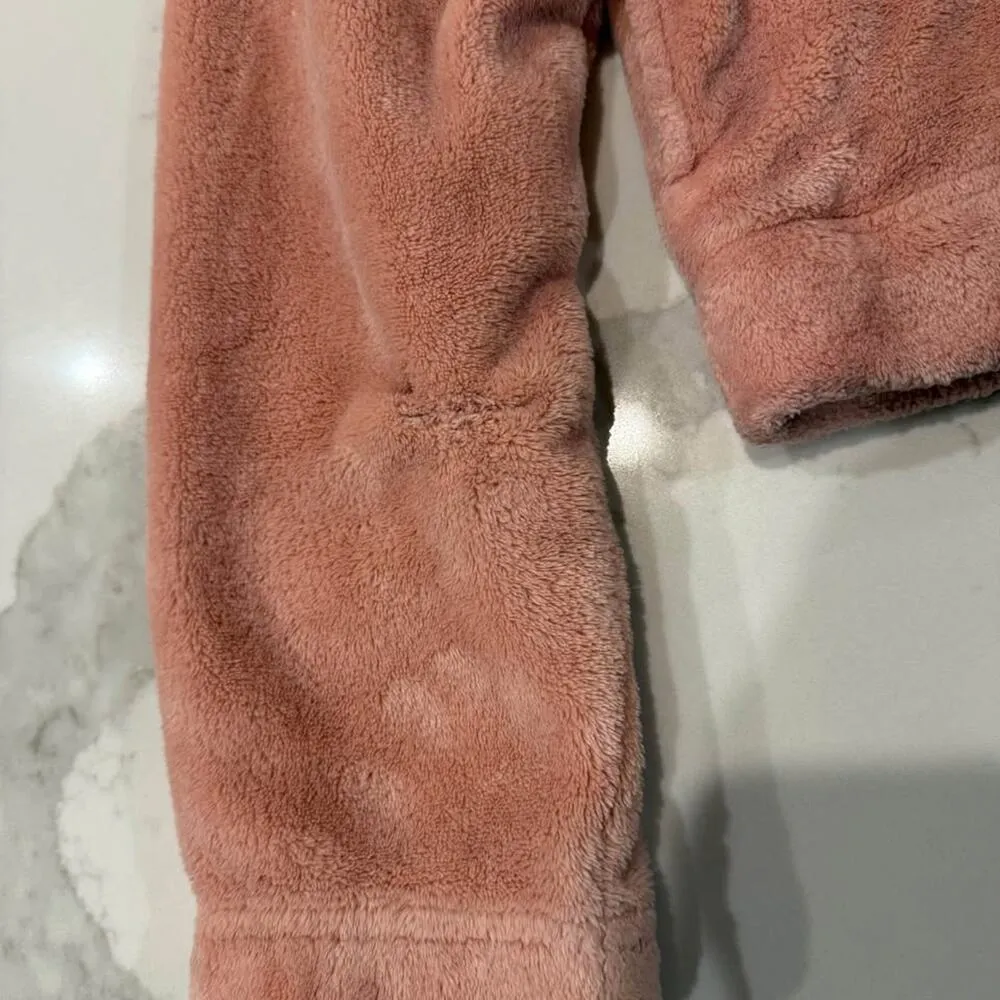 Hollister Half Zip Cropped Pullover Sweater Women's Small Fleece Pink Coquette - Image 5