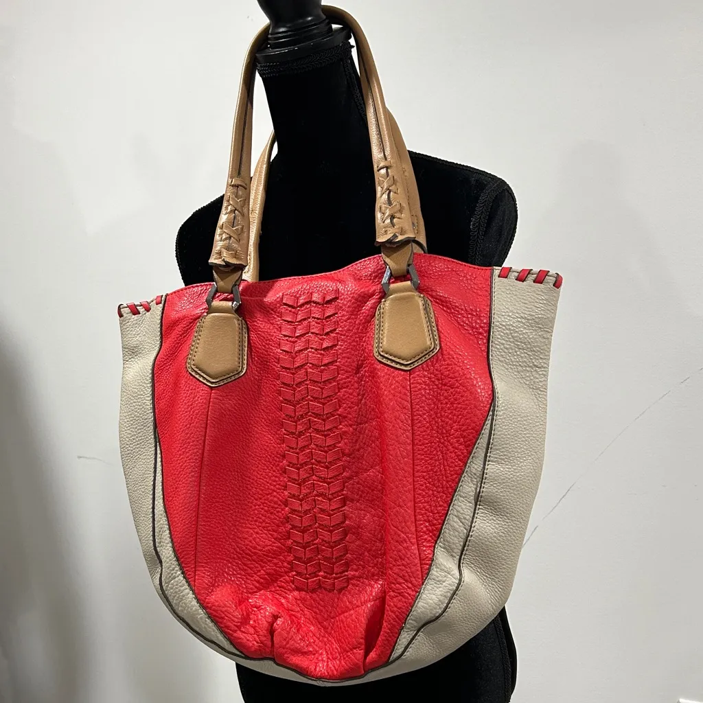 OrYany Chic Red and Cream Tote Bag - Image 2