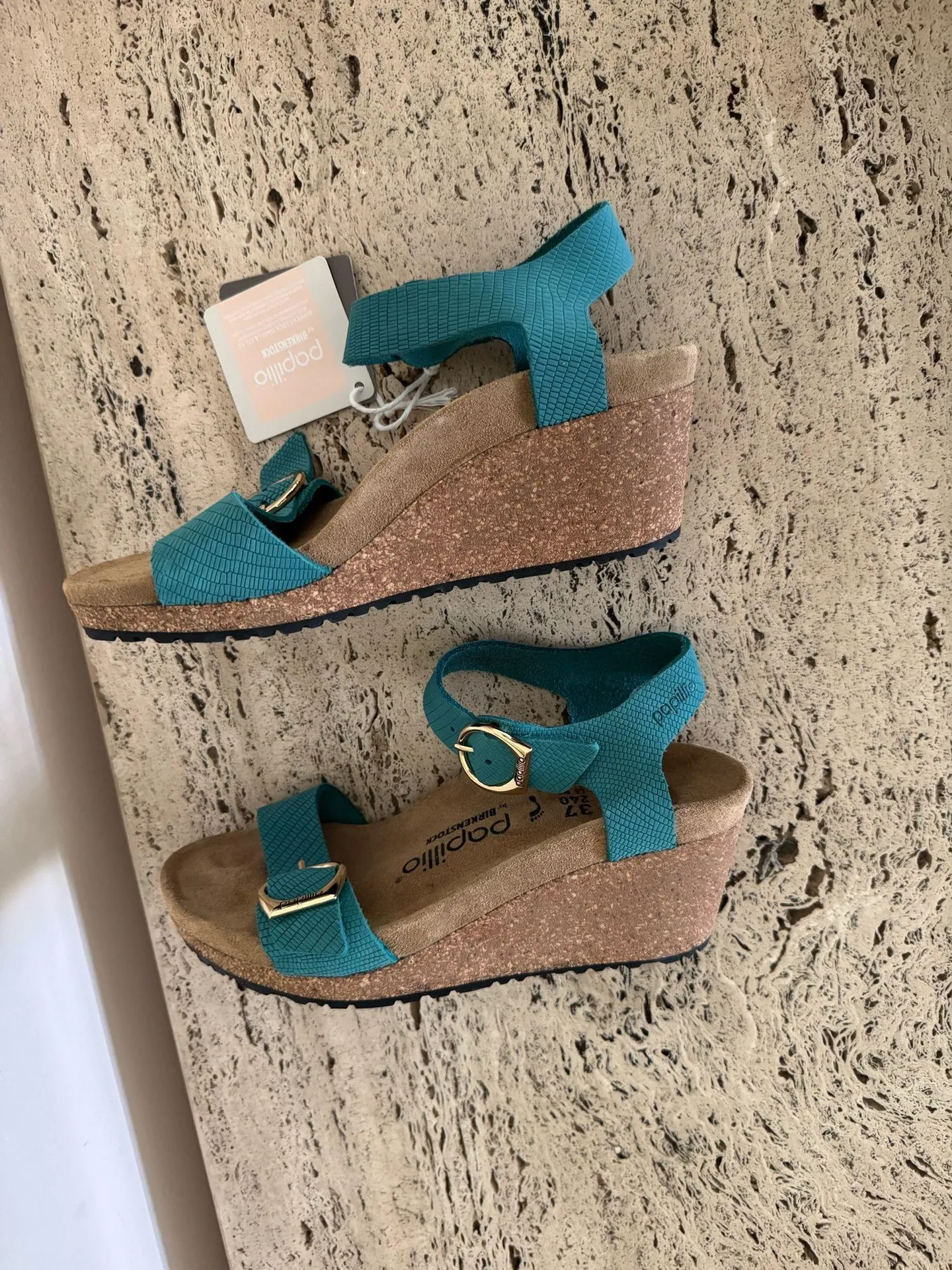 Papillio Birkenstock Soley Embossed Biscay Bay Nubuck. Size EU 37. MSRP $145  - Image 10