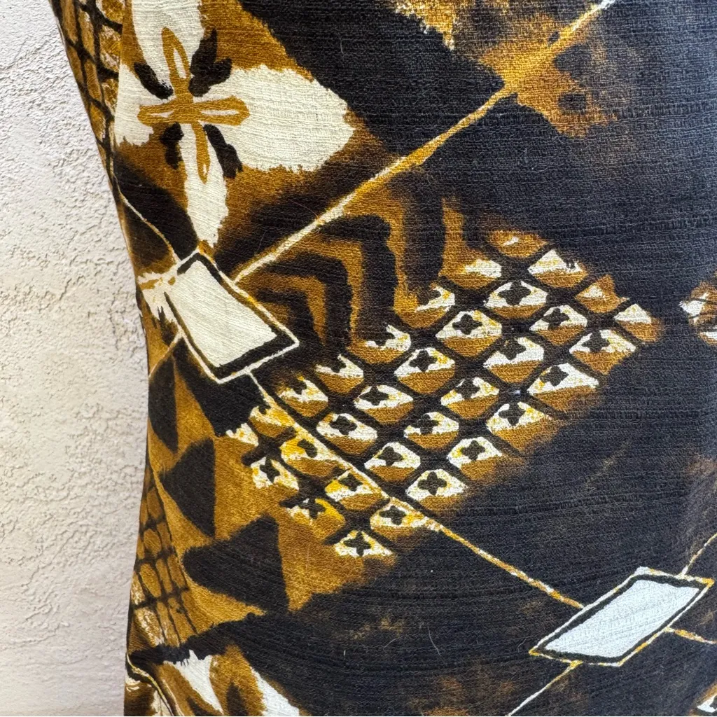 Vintage Handmade 70’s Button Back Detail Tiki Bar Mini Dress Black - Image 13