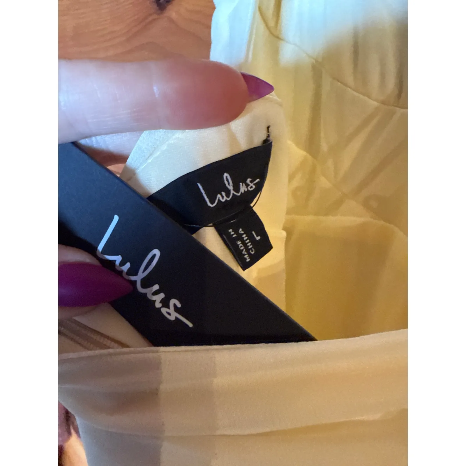 NWT Lulus Soiree Celebration Light Yellow Ruffled Lace-Up Maxi Dress Tiered Sz L - Image 6